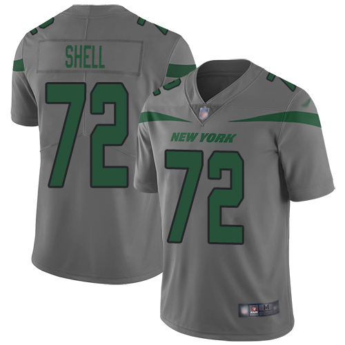 New York Jets Limited Gray Youth Brandon Shell Jersey NFL Football #72 Inverted Legend